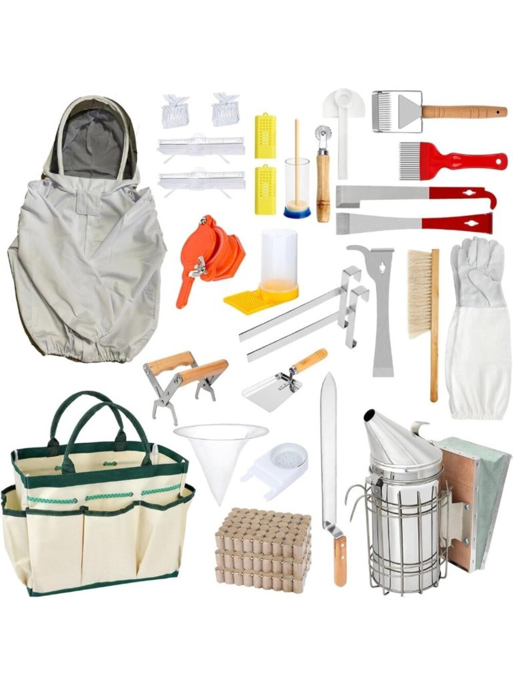30Pcs Beekeeping Starter Kit - Essential Tools & Equipment for Beginners & Pros
